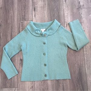 Anthropologie Sleeping On Snow Seafoam Green Cowl Neck Wool Cardigan Large